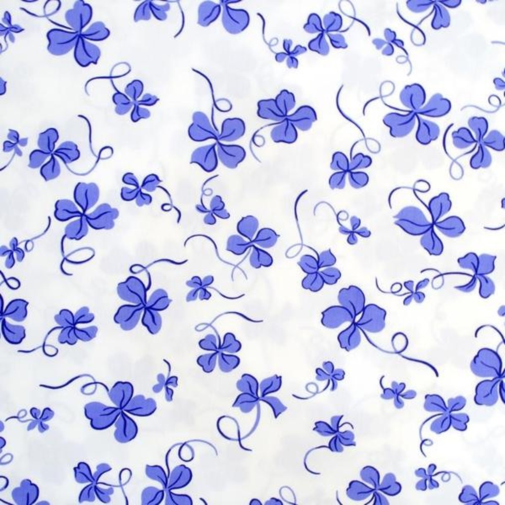Pair of D. Porthault Blue “Trefles” Euro Shams- Freshly Dry Cleaned